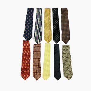 Bundle of‎ 10 Luxury Ties Valentino Burberry Dior Ferragamo